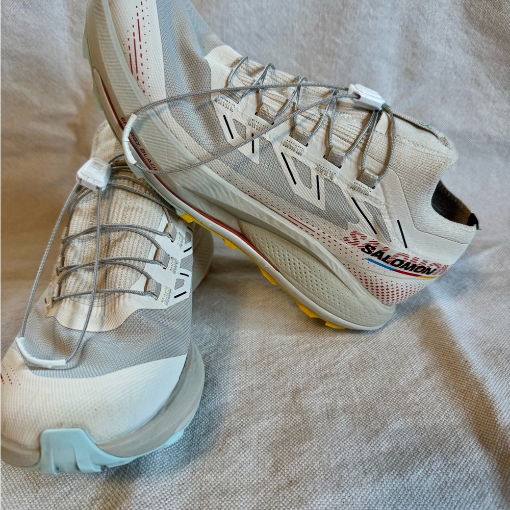 Salomon White and Gray Trail Shoes